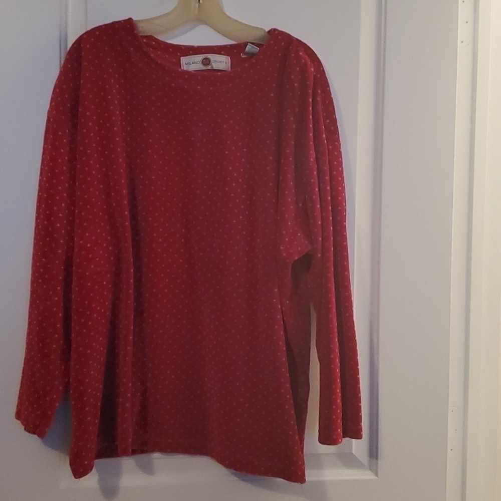 Milano Sport Velour Top.Sz.2X, 5/$50